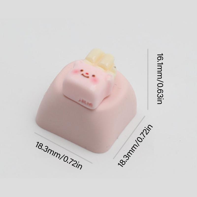 Колпачок клавиши ESC из смолы для механических клавиатур с милым 3D мультяшным медведем в мягких тонах