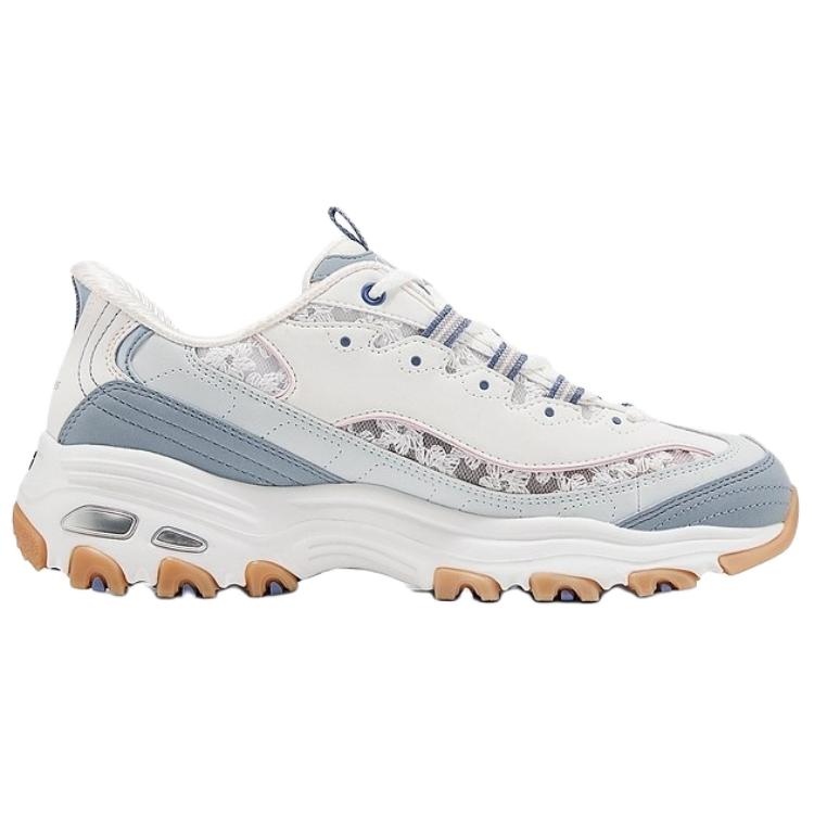 Skechers DLites Удобные Универсальные Дышащие Поддерживающие Низкие Папины Кроссовки Женские кроссовки Белые Синие 150726-LTBL