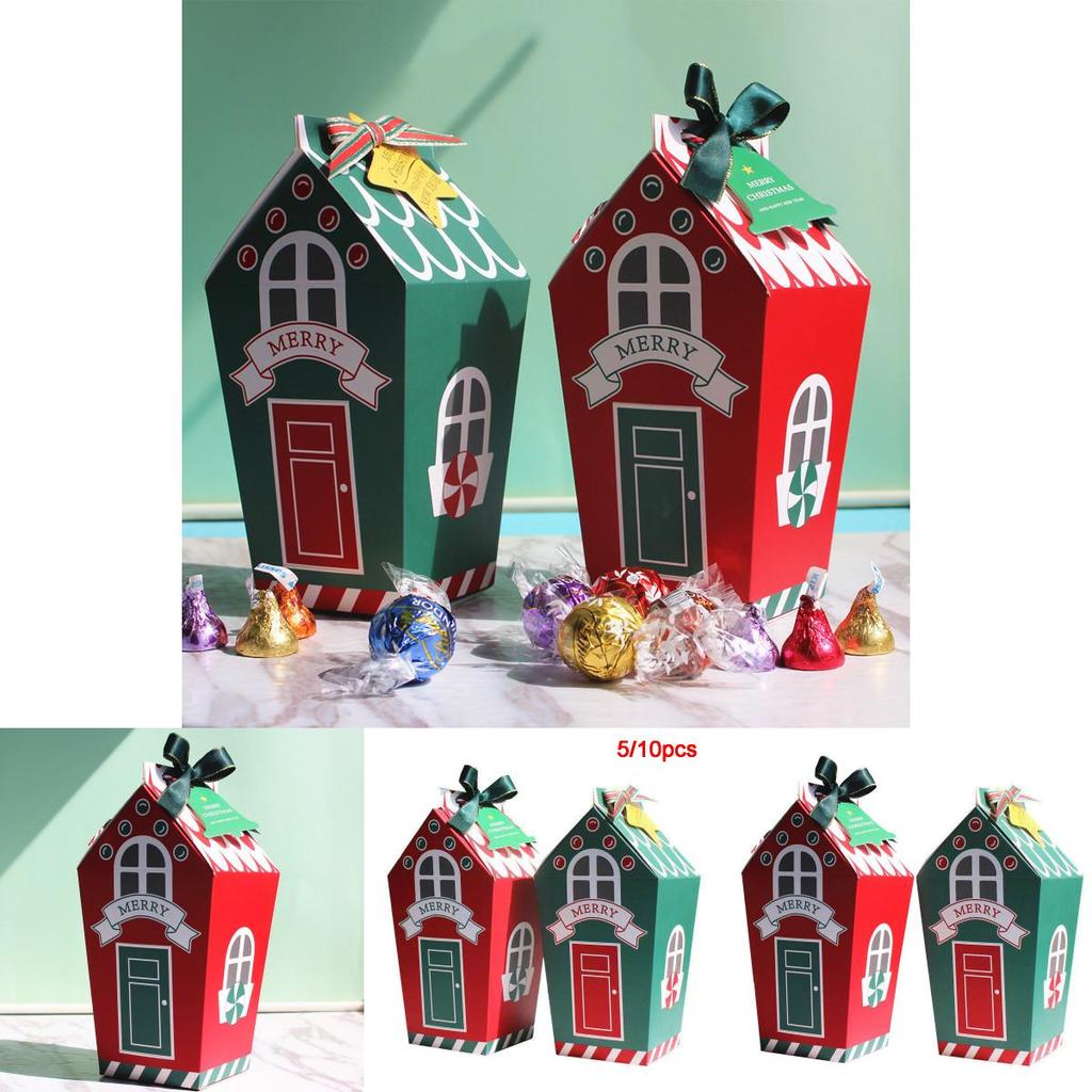 Восхитительные подарочные бумажные коробки для рождественской вечеринки в 5/10 шт. Идеально подходят для сладких угощений