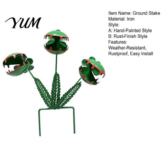 Unique Lawn Decor for Landscaping Venus Flytrap Garden Stake, Metal Carnivorous Plant Yard Art Ornament, Funny Rustproof Outdoor Stake Patio