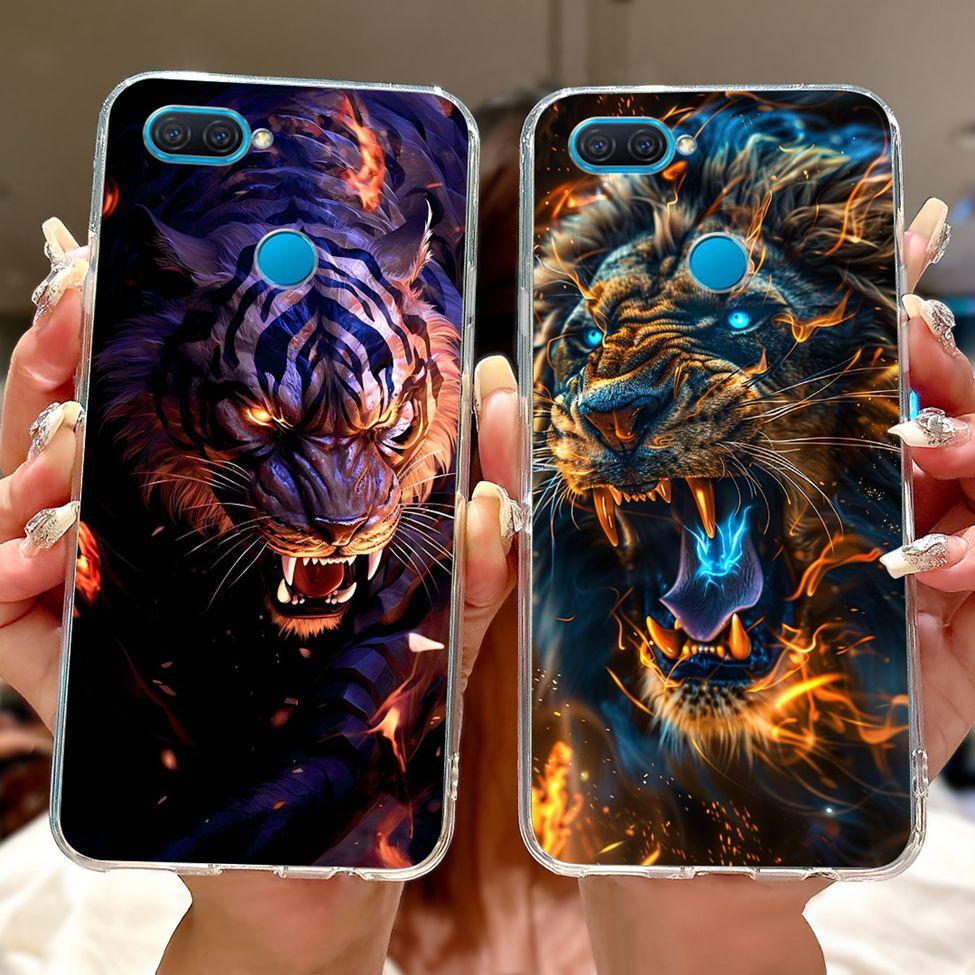 Clear For Oppo A12 CPH2077 CPH2083 Cover For Oppo A12 Case Luxury Butterfly Love Fashion Flowers Cool Lion Cute Painted