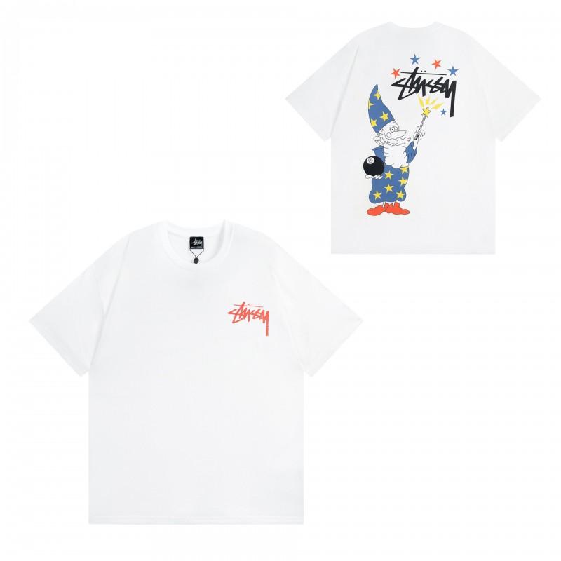 Mens Casual Short Sleeve Cotton T-Shirt With Letter Print Loose Fit Streetwear Style