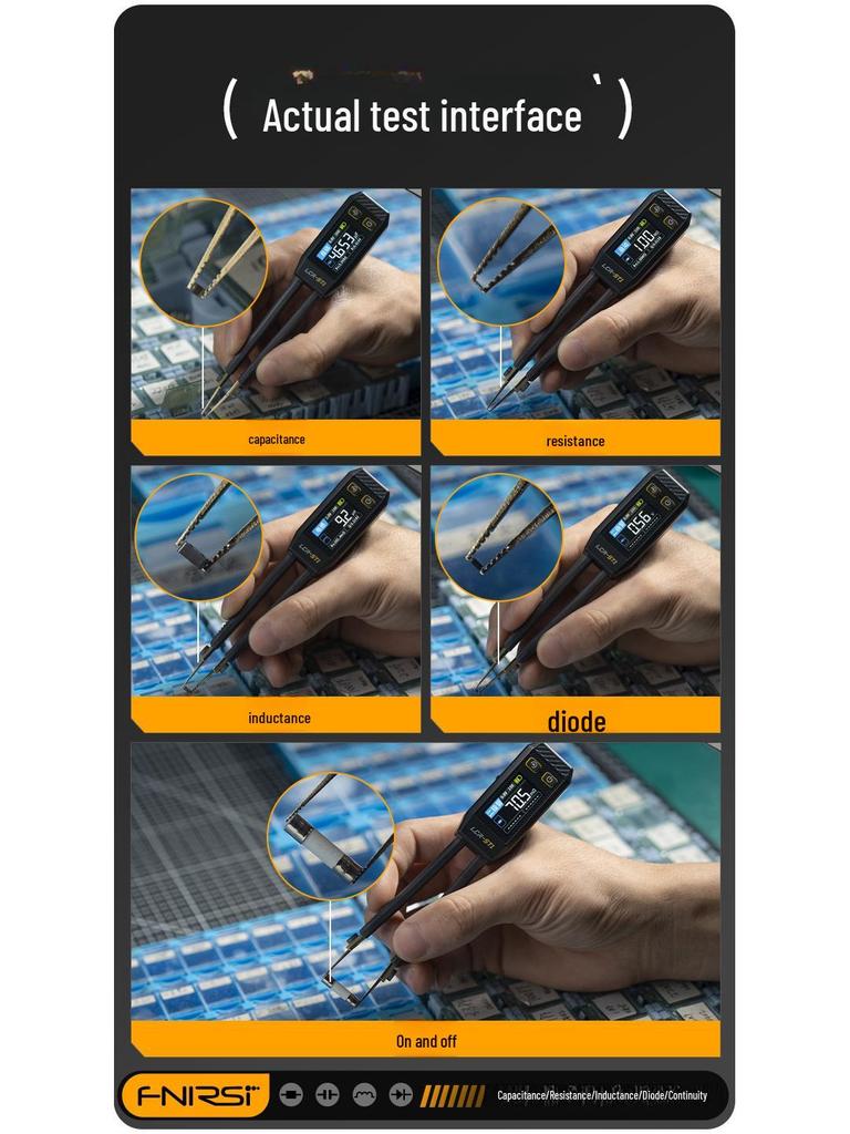 FNIRSI LCR-ST1 Digital Tweezers: Resistance, Inductance, Capacitance Multimeter with Patch Clip