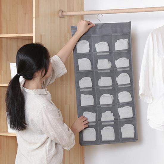 Wardrobe Bra Organizer 30 Pockets Large Capacity 3 Colors Useful Double Sided Hanging Closet for Bedroom