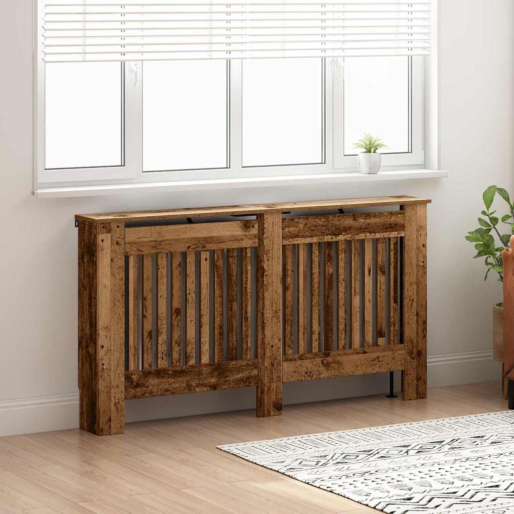 Radiator Cover Rustic Wood Style 152 x 19 x 81.5 cm Engineered Wood