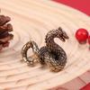 1Pc Antique Bronze Mini Snake Statue Miniature Figurines Zodiac Animal Interior Desk Decorations Tea Pets Ornaments Brass Crafts