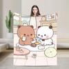 Плед Bubu Dudu для дивана Мягкий уютный плюшевый плед Кавайные медведи для пары 50x60 дюймов Многоразмерный покрывало для всех сезонов