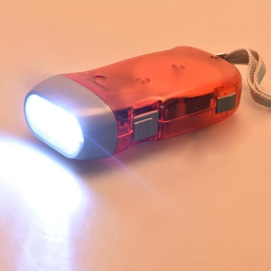 Hand Press Flashlight Environmentally Friendly Plastic Light Weight Practical Camping Hiking Emergency Flashlight