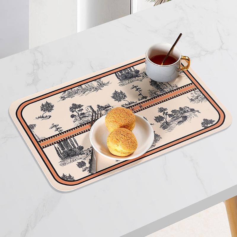 Водонепроницаемый, маслостойкий и устойчивый к ожогам коврик для обеденного стола в европейском стиле - роскошный кожаный стол и обеденный коврик