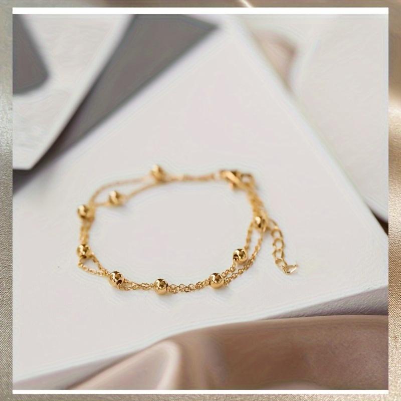 1pc Classic Minimalist Copper Bracelet, Gold-plated Silver Bracelet Accessory