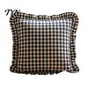 Modern Minimalist Cushion Covers Ruffle Throw Pillow Cover, Cotton Plaid Case with Frill Edge, 18x18 Living Room Home Accessories Inch 20x12