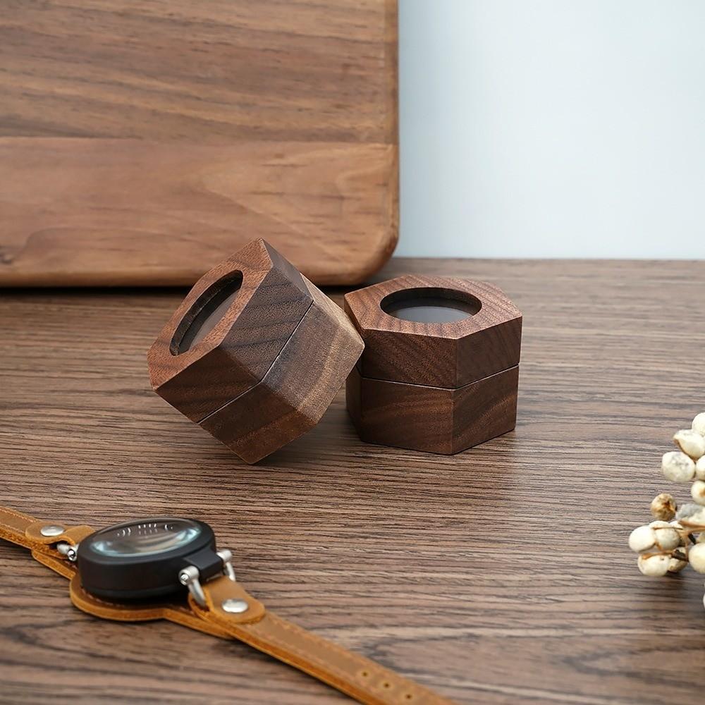 Velvet Lining Ring Display Box Retro Couples Ring Box Classic Wooden Jewelry Box Engagement Gift