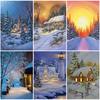 DIY Снежный живописный 5D алмазная живопись полный круглый дрель зимний пейзаж Алмазный домашний декор подарок набор для вышивки крестом мозаичная настенная живопись