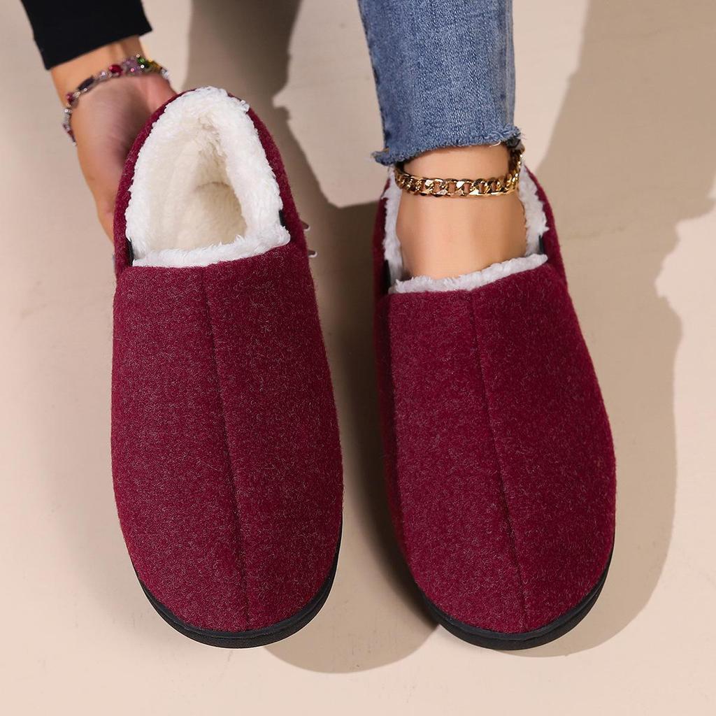 Winter Fur Collar Memory Foam Slippers: Cross-Border Comfort & Style