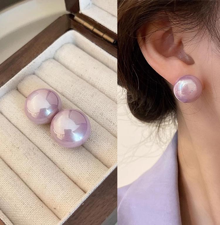 Фиолетовые серьги-пусеты в виде сердца с подтеками и цветком: Модный, Высококлассный и Свежий для Лета.