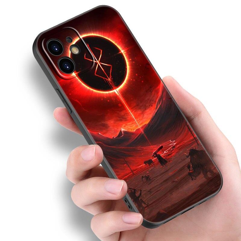 Чехол для телефона «Аниме Берсерк Кишки» для Apple iPhone 14 13 12 Mini 11 Pro Max 7 8 XR X XS 7 8 Plus SE 2020 2022, черный мягкий чехол