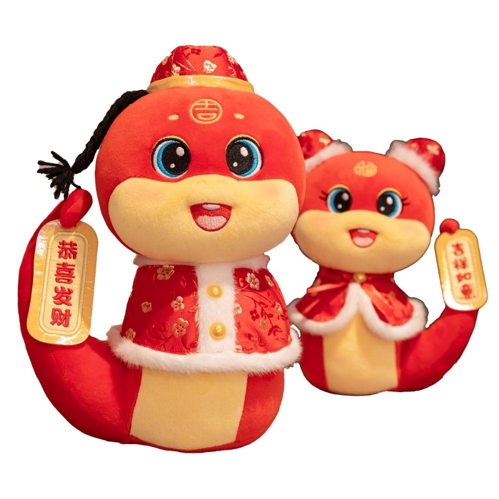 Soft 2025 Snake Year Mascot Toy Blessing Snake Plush Toy Snake Plush Doll Pendant Birthday Gifts