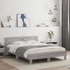 VidaXL Bed Frames with Headboard and LED, Double Bed with Slatted Base, Adult Bedroom Bed, Sonoma Grey 150x200 Cm 3207544