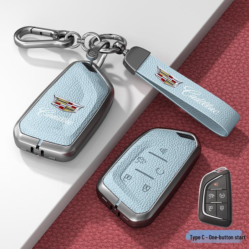 Кожаный чехол для ключа для Cadillac XT5/CT6/XT4/XTS и ATSL – Унисекс-дизайн с пряжкой