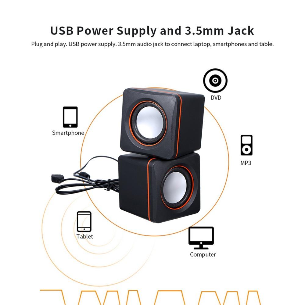 3.5mm Jack Mini Music Speaker Stereo Sound USB Speaker Plug and Play Computer Speaker Smartphones