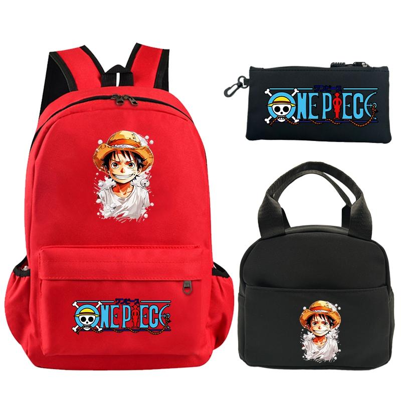 3 шт./компл. рюкзак, цельный рюкзак с принтом в стиле аниме, сумка для обеда, пенал для подростков, детский школьный рюкзак для девочек и мальчиков