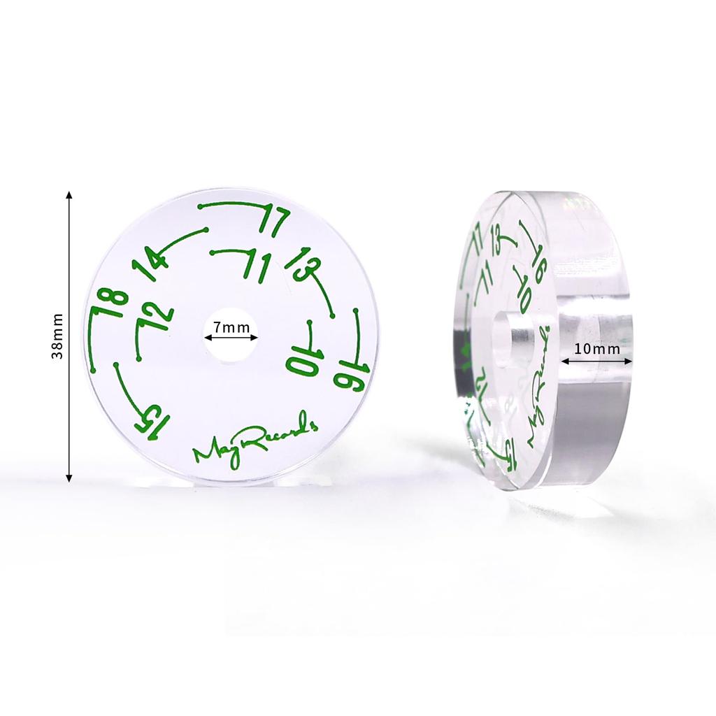 Record Adapter for EP Record Player Accessories 45 RPM Adapter for Big Hole Records Clear Acrylic Material Distance Calibration Scale Included 7"