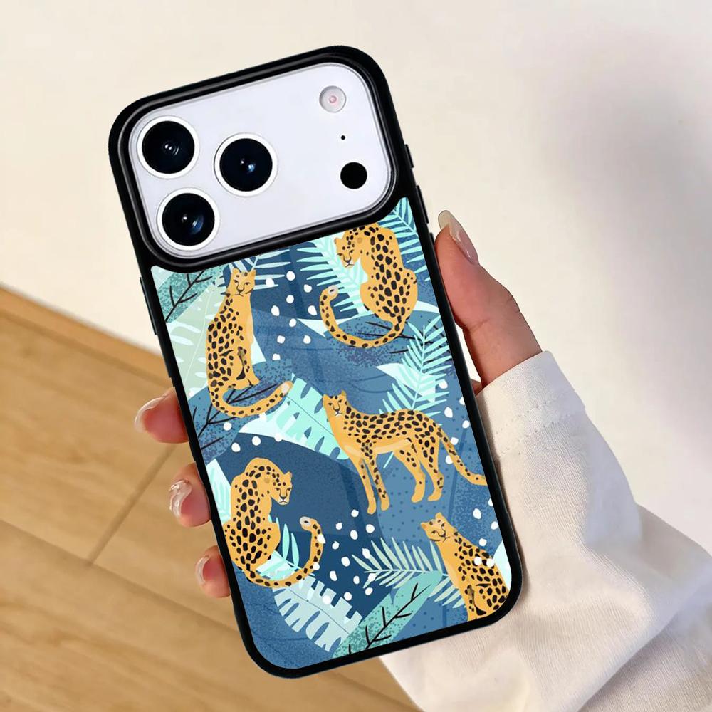 Tigers Leopards tropical leaves Phone Case For Apple iPhone 17 air 16 Pro Max 15 Pro Max 14 13 12 11 Mini Back Cover