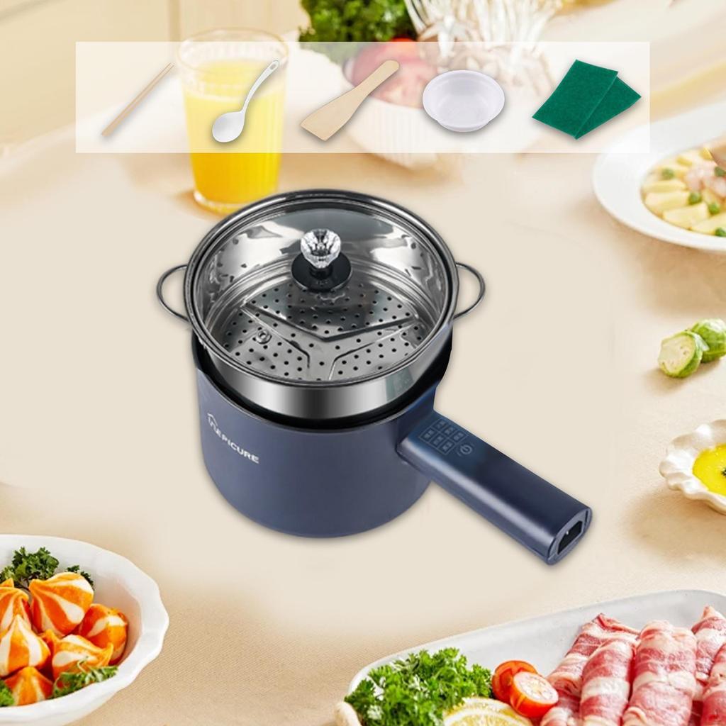 Electric Pot 1.8L Frying Pan for Pasta Steak Oatmeal Ramen Eggs