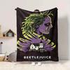 1pc BEETLEJUICE Blanket Lightweight Flannel Throw For Sofa, Bed, Travel, Camping, Livingroom, Office, Couch, Chair, And Bed