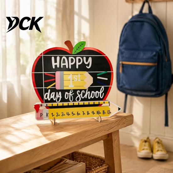 Customizable Milestone Marker First Day of School Chalkboard Sign, Reusable Wooden Board, Academic Year Commemorative Board Back to