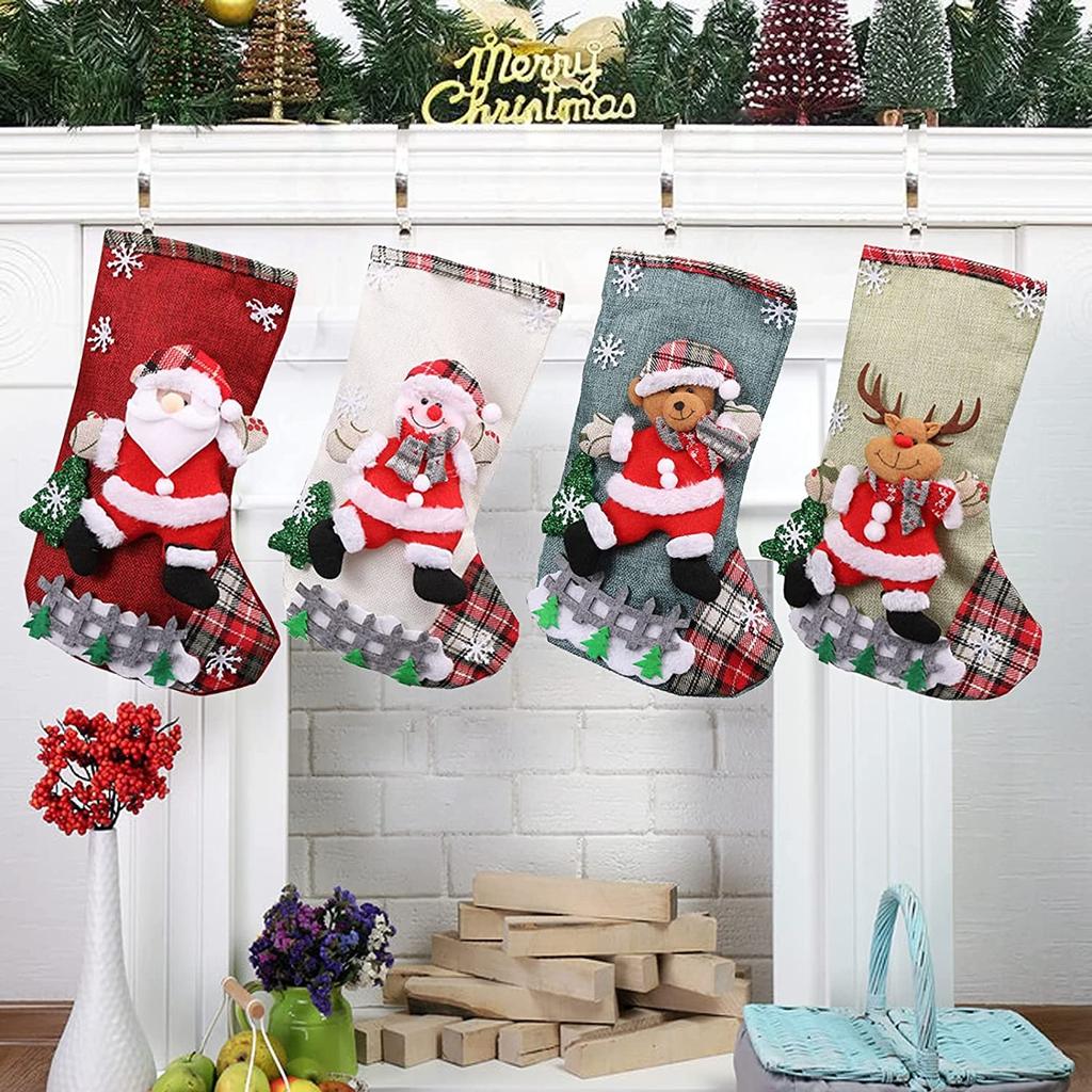 Fashion Christmas Stockings Gift Bag Christmas Tree Decoration Supplies