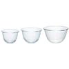 Glass Bowl Set of 3 Mixing Bowl Cooking Ball Present Gift Heat-resistant 900ml/1500ml/2200ml MXPN-3704