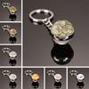 Art Vintage World Map Double Sided Glass Ball Keychain Jewelry Pendant Keychain