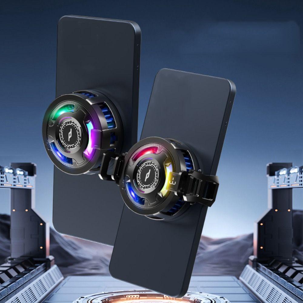 RGB Magnetic Phone Cooler ABS Semiconductor Cooling Fan E-sports Live Streaming