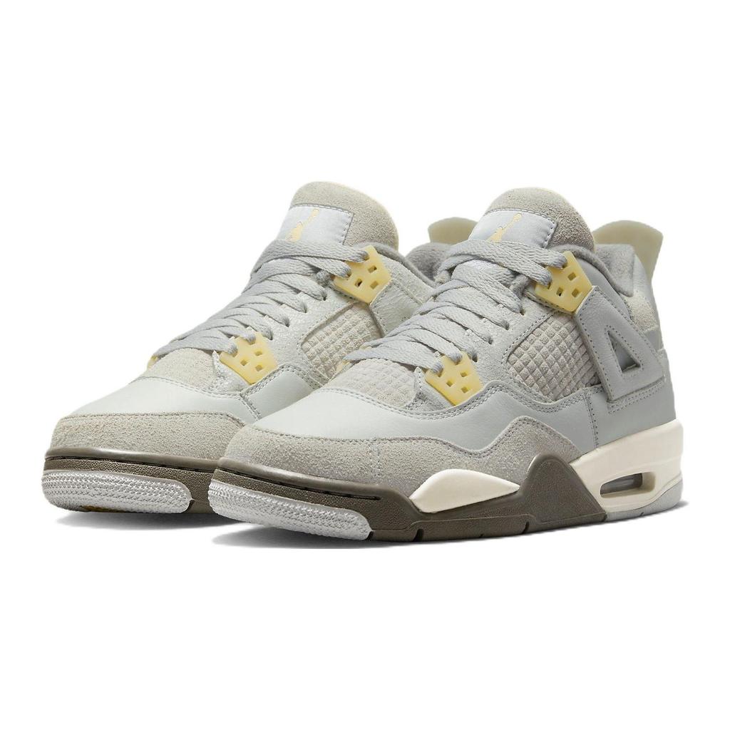 Детские кроссовки Air Jordan 4 Retro SE Craft GS Photon Dust серые бледно-ванильные с белым DV2262-021