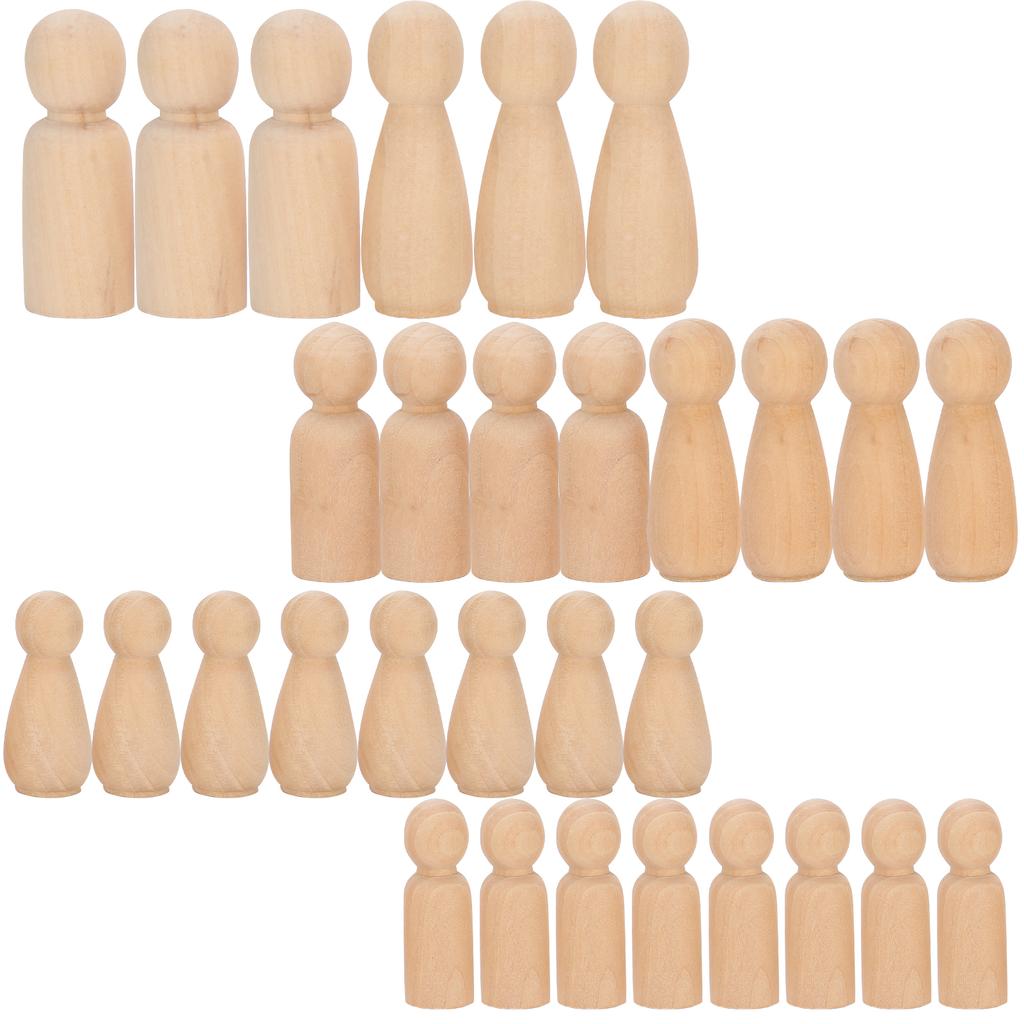 30 шт. деревянных кукольных тел с колышками, натуральные незаконченные фигуры людей, сделай сам, живопись, искусство, ремесла JM01791