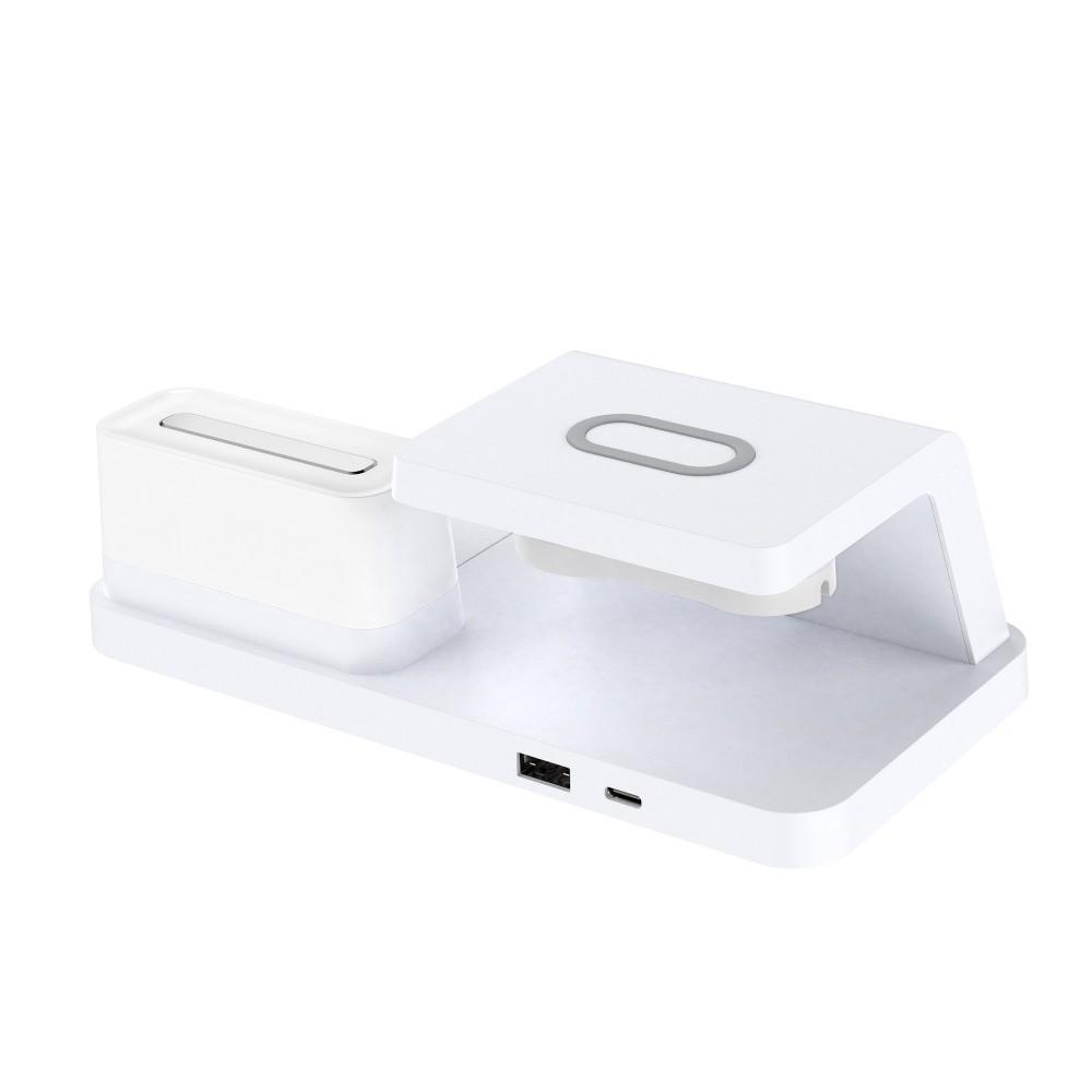 Plastic Multi Functional Desktop Charger Fast Charging Wireless Charger Clock Home Office