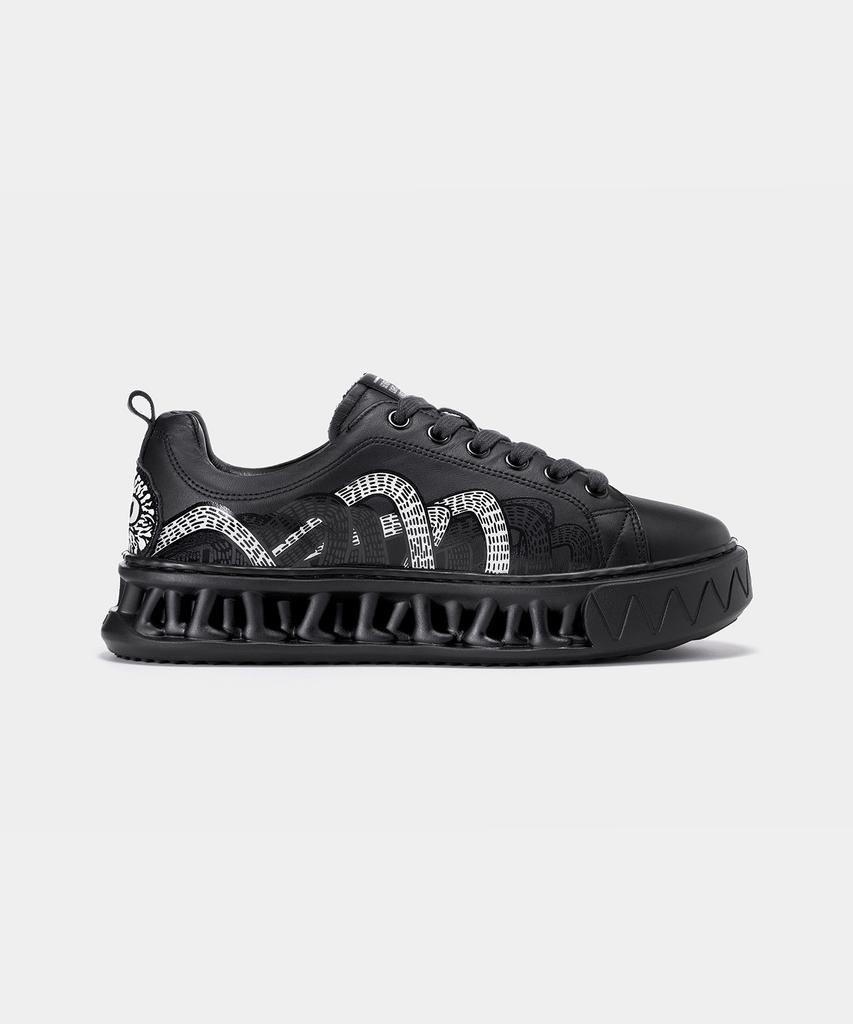 78Under M-5 Leather Graphic Low Top_Black