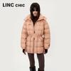 Женский пуховик средней длины Jinyujie с капюшоном