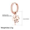 2022 Four Leaf Clover Earrings For Women Gold Silver Plated Hoops Earrings Trend Stainless Steel Female Eardrop Gift Jewelry