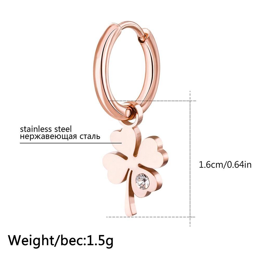 2022 Four Leaf Clover Earrings For Women Gold Silver Plated Hoops Earrings Trend Stainless Steel Female Eardrop Gift Jewelry