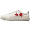 Comme Des Garçons Play X One Star Cloud Dancer Unisex Sneakers Cream Red White A01792C