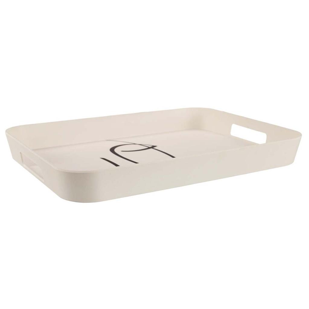 Kellogg's [A0894] — Большой бамбуковый поднос Arty цвета слоновой кости, черный — 41x31. 5х4. 5 см