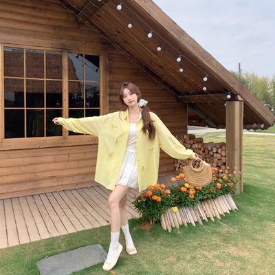 Милая блузка с бантом и длинными рукавами для женщин на весну и лето. Новая свободная повседневная футболка-поло с защитой от солнца для женщин