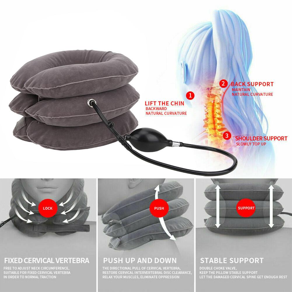 Надувное устройство для вытяжения шейного отдела позвоночника Портативный шейный бандаж Поддерживающий носилки