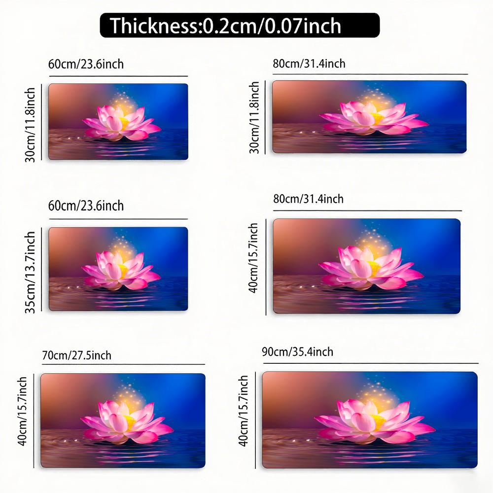 Blue Lotus Mouse Pad Card Playmat Stitched with Magic Zones Game Mats Tabletop for MTG/TCG Card Battle Commander Deck Gaming Mat