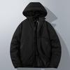 Graphene jacket fleece thickened cotton-padded coat men's winter business leisure warm windproof removable hat