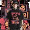 Horr O-образный вырез свободная рубашка большого размера ретро Harajuku для мужчин топы графические хип-хоп футболка уличная футболка удобная эластичная одежда