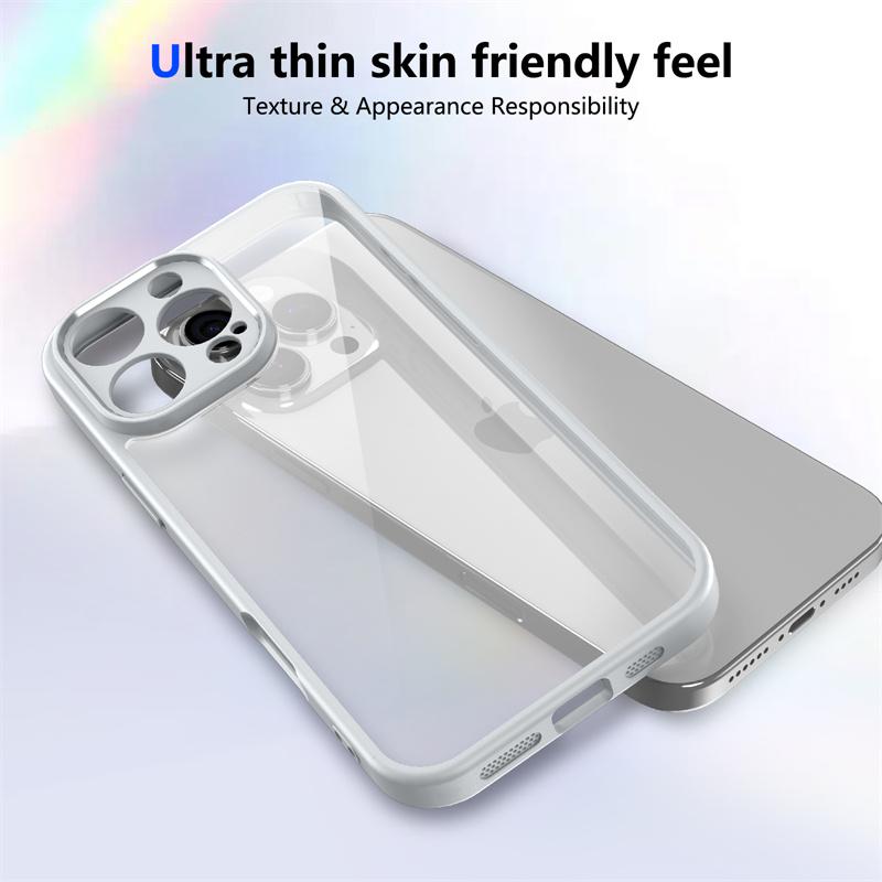 Высококачественный прозрачный акриловый чехол для iPhone Samsung Galaxy Xiaomi Redmi для iPhone 16 Pro Max 15 14 Plus 13 12 11 X XR чехол с силиконовой рамкой