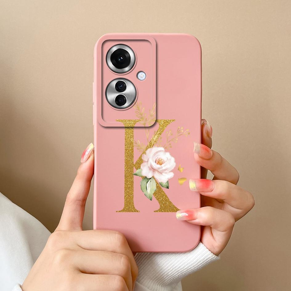 Задняя крышка для OPPO A1i A60 Realme 12 Reno11 F Чехлы Популярные чехлы для пар с буквами AZ Матовый жидкий силикон Высококачественные противоударные чехлы для телефонов для OPPO